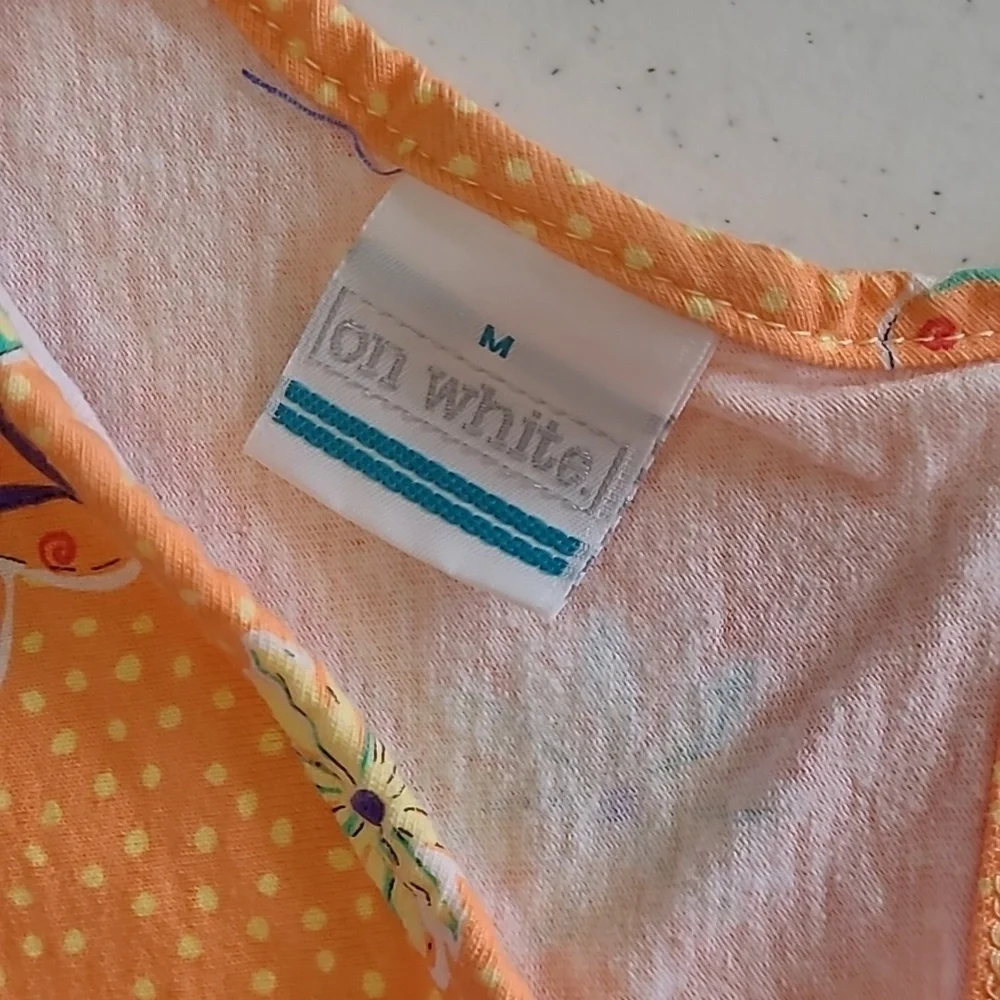 💥3for$12💥 On White women's swimsuit cover-up with Flip-Flop Print size Medium